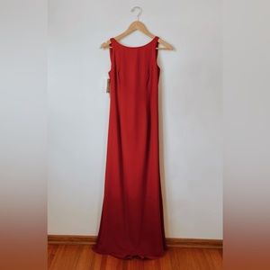 Michaelangelo Vintage formal Red gown w/drape in the back
